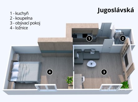 Prodej bytu, 1+1, 40 m²