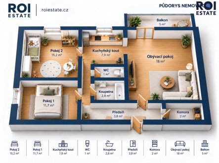 Prodej bytu, 3+1, 68 m²
