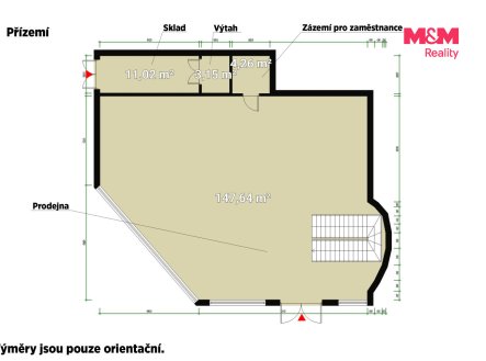 Pronájem obchodní prostory, 598 m²