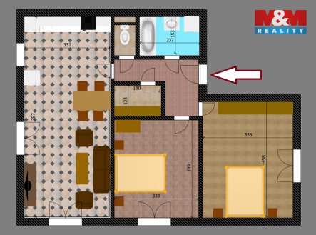 Prodej bytu, 3+kk, 72 m²