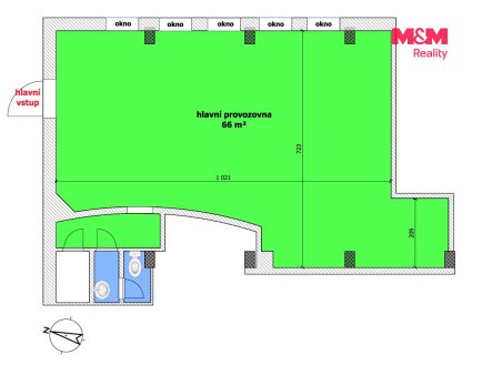 Pronájem obchodní prostory, 66 m²
