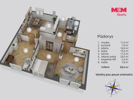 Prodej bytu, 4+1, 91 m²