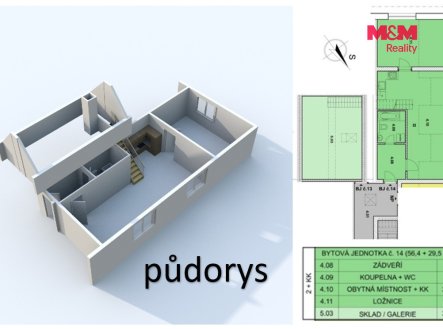 Prodej bytu, 3+kk, 85 m²