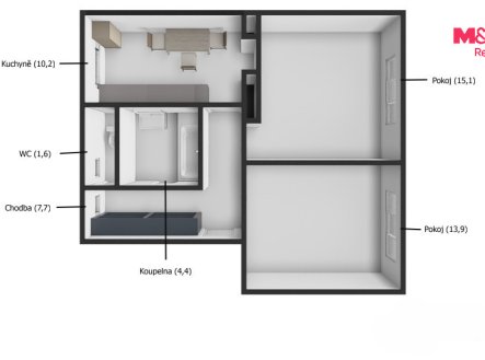 Prodej bytu, 2+1, 52 m²