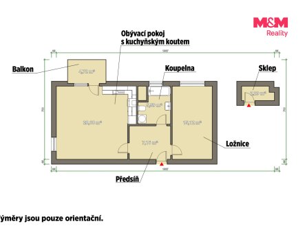 Pronájem bytu, 2+kk, 60 m²