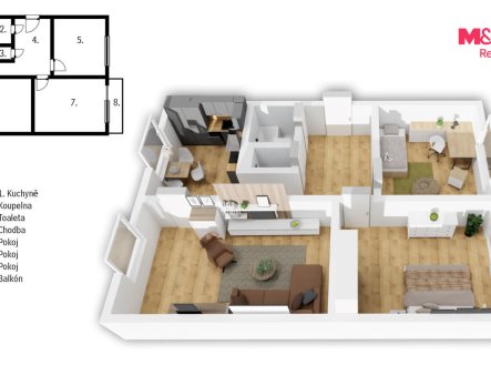 Prodej bytu, 3+1, 71 m²