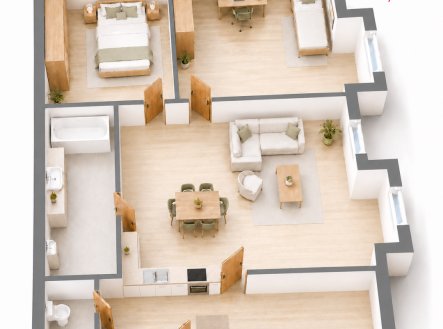 Pronájem bytu, 3+kk, 72 m²