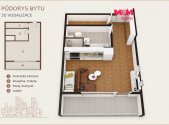 Pronájem bytu, 1+kk, 35 m²