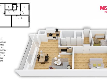 Prodej bytu, 3+1, 63 m²