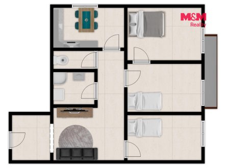 Prodej bytu, 4+1, 71 m²