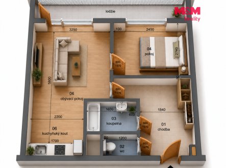 Prodej bytu, 2+kk, 38 m²