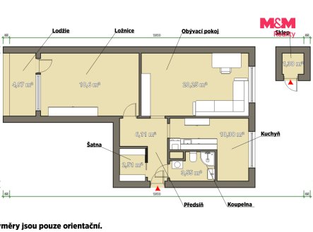 Prodej bytu, 2+1, 62 m²