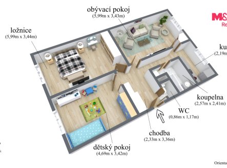 Prodej bytu, 3+1, 80 m²