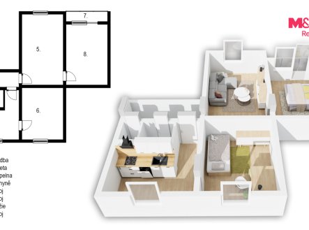 Prodej bytu, 3+1, 72 m²