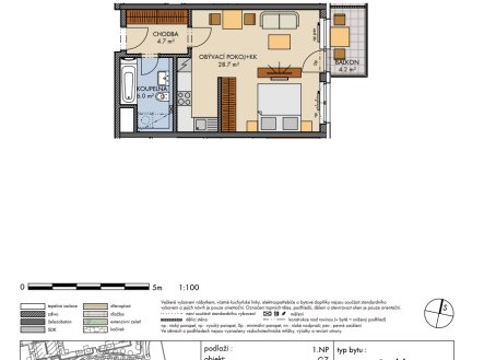 Prodej bytu, 1+kk, 41 m²