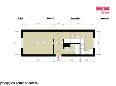 Pronájem bytu, 1+1, 35 m²