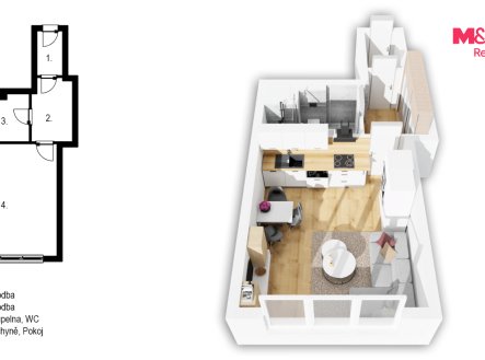 Prodej bytu, 1+kk, 41 m²