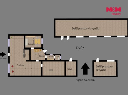 Pronájem obchodní prostory, 890 m²