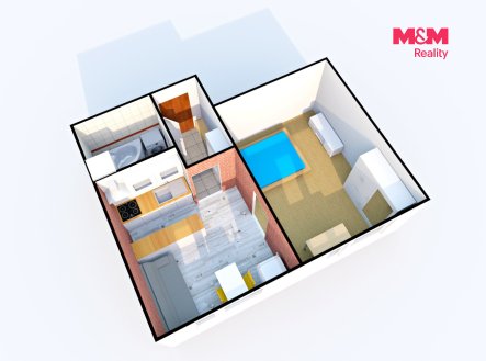 Pronájem bytu, 1+1, 34 m²