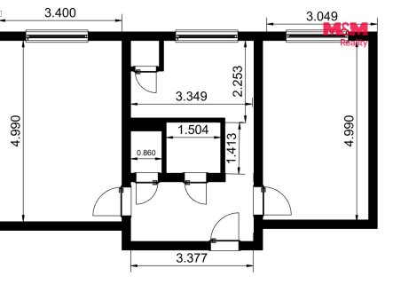 Prodej bytu, 2+1, 52 m²
