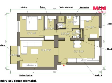 Pronájem bytu, 3+kk, 66 m²