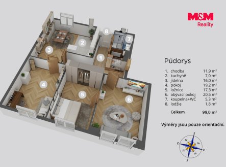 Prodej bytu, 4+1, 91 m²