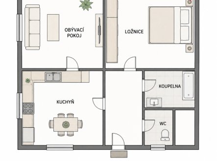 Pronájem bytu, 2+1, 72 m²