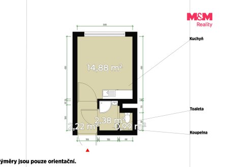 Prodej bytu, 1+kk, 20 m²
