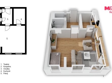 Prodej bytu, 1+1, 32 m²