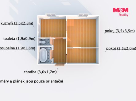 Pronájem bytu, 1+1, 42 m²