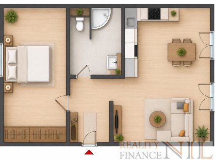 Pronájem bytu, 2+kk, 56 m²