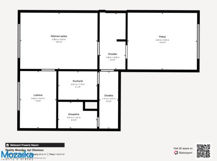 Prodej bytu, 3+1, 55 m²
