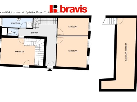 Pronájem kanceláře, 120 m²