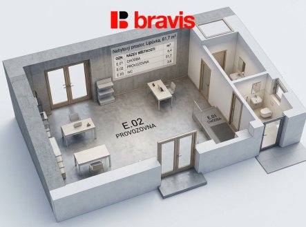 Prodej obchodní prostory, 61 m²