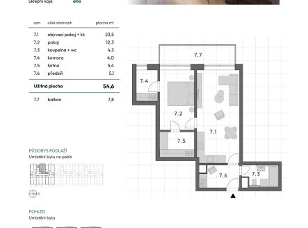 Prodej bytu, 2+kk, 55 m²