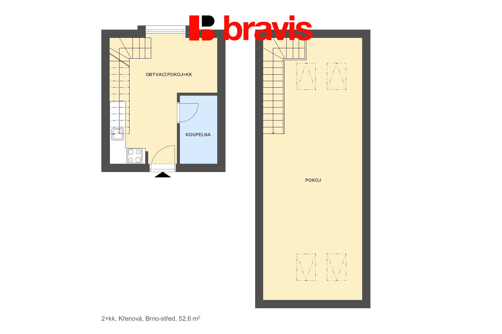 2+kk Křenová 52,6m2