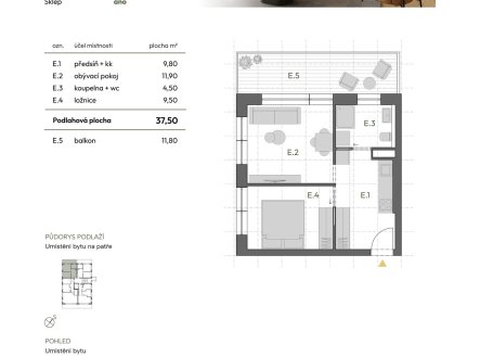 Prodej bytu, 2+kk, 49 m²