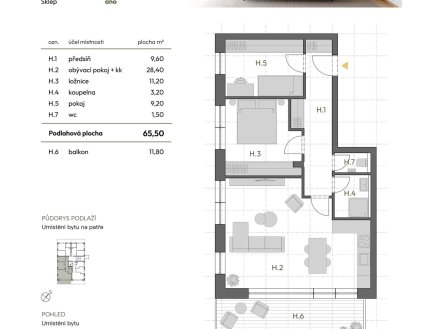 Prodej bytu, 3+kk, 65 m²