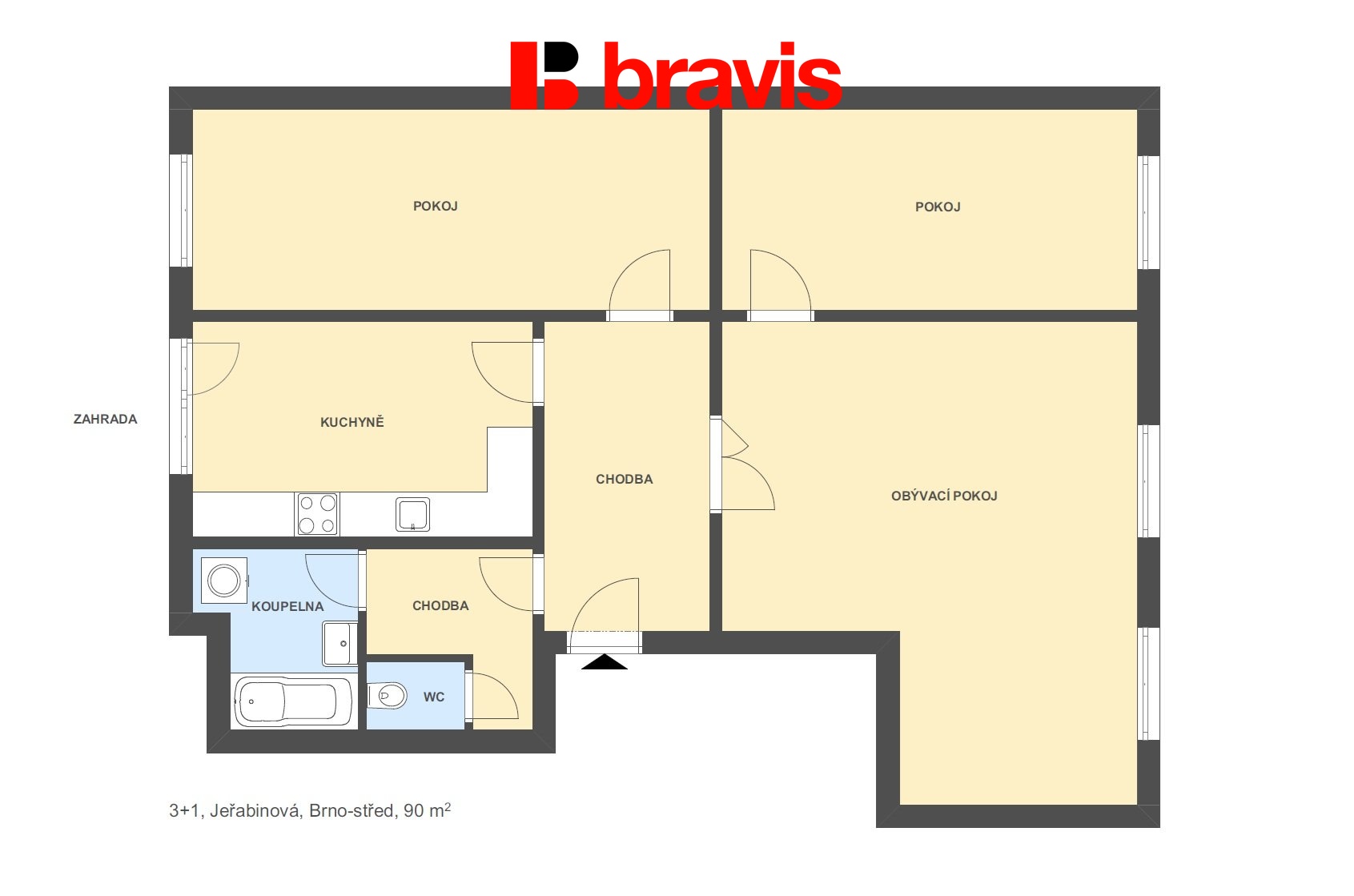 3+1 Jeřabinová 90m2