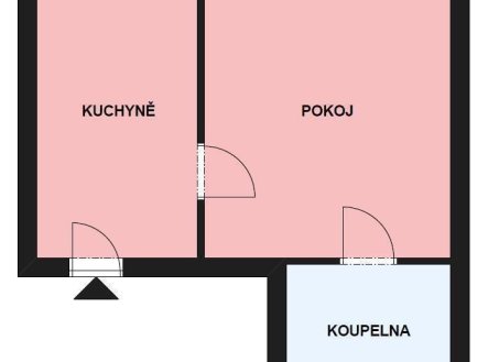 Půdorys bytu 1+1-1.jpg | Pronájem bytu, 2+kk, 45 m²