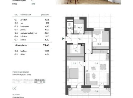 Prodej bytu, 3+kk, 91 m²