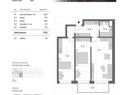 Prodej bytu, 3+kk, 78 m²