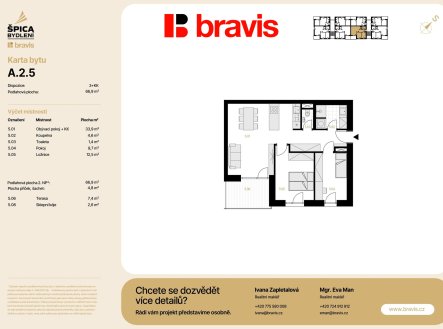 Prodej bytu, 3+kk, 78 m²