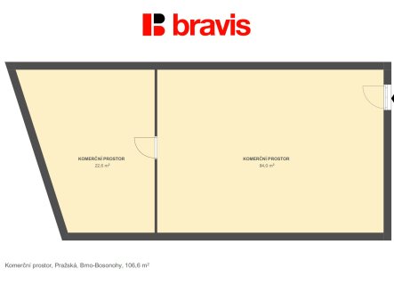 Pronájem obchodní prostory, 106 m²