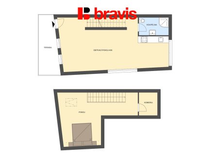 Pronájem bytu, 2+kk, 55 m²