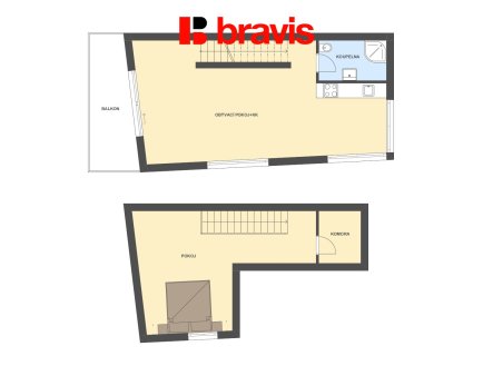 Pronájem bytu, 2+kk, 55 m²