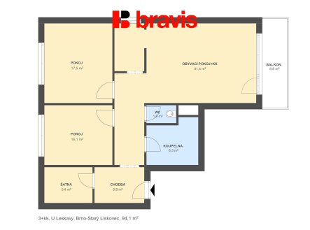 Pronájem bytu, 3+kk, 94 m²