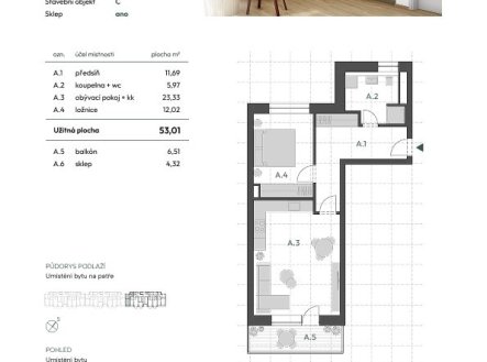 Prodej bytu, 2+kk, 64 m²