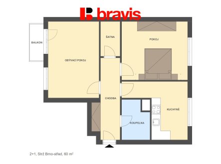 Prodej bytu, 2+1, 72 m²