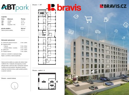 Pronájem bytu, 1+kk, 35 m²